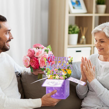3D Pop-up Greeting Card - Pop-up 3D Flower Greeting Card for Mother