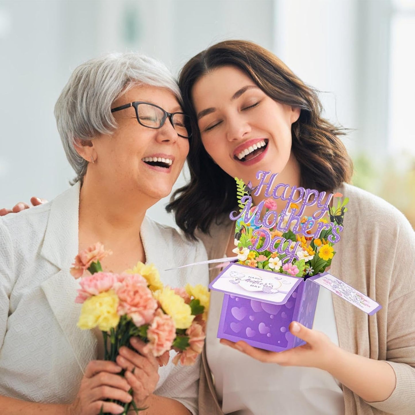 3D Pop-up Greeting Card - Pop-up 3D Flower Greeting Card for Mother