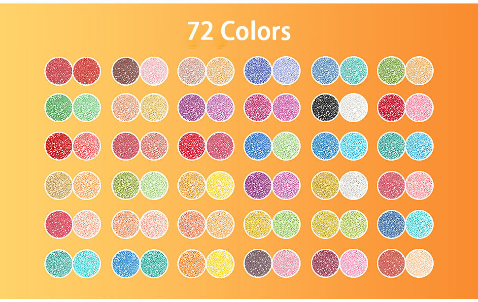 🎨Glitter Effect Brush Markers🥇✨: Create Sparkling Art Smoothly 🥳(🌈24-96 Colors | Smooth No Clog | No Bleed Through📝)