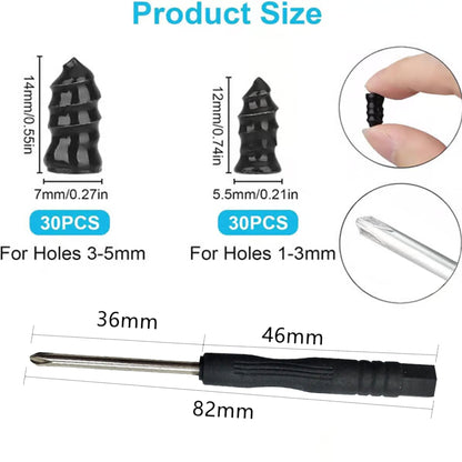 🔩60PCS Tire Repair Rubber Nails Kit, 2 Sizes Instant Flat Tire Fix 🚗 No Jack Needed
