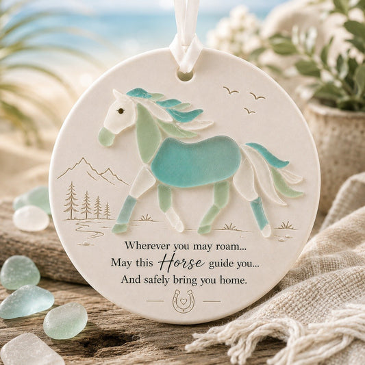 🐎Travel Horse Sea Glass Ornament✨Shaped by Nature & Crafted by Hand!