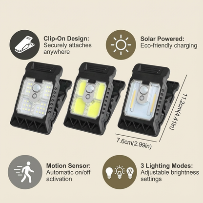 Practical Clip-On Solar Lamp with Motion Sensor