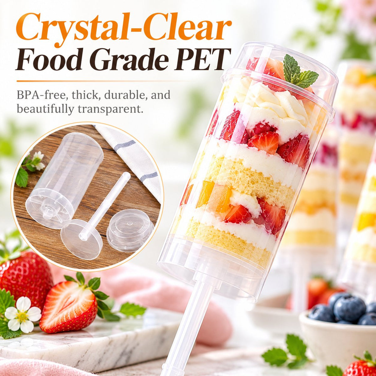 🧁Tyiimax™ Clear Push Pop Containers for Layered Desserts