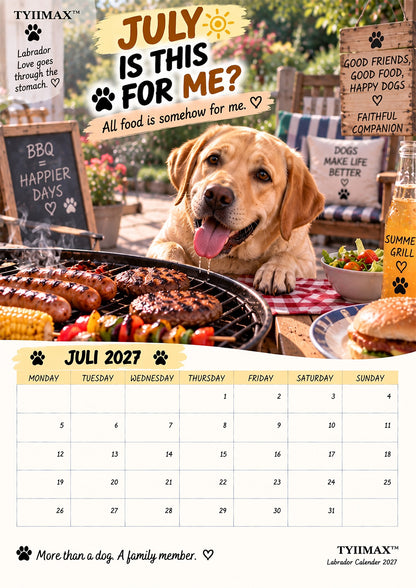 TYIIMAX™ Labrador Calendar 2027 – Funny 12-Month Wall Calendar for Labrador Lovers & Dog Owners