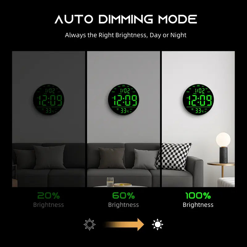 🌈 TYIIMAX™ 10' RGB Smart Wall Clock – Futuristic LED Digital Clock with Music Sync & Ambient Lights