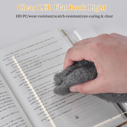 Rechargeable Flat LED Book Light 🌟 3 Colors Timer Perfect Night Reading