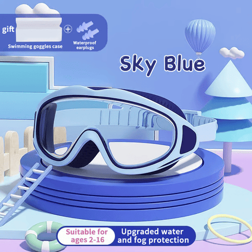 🏊‍♂️ ✨HD Children's Large Frame Waterproof and Anti-fog Swimming Goggles