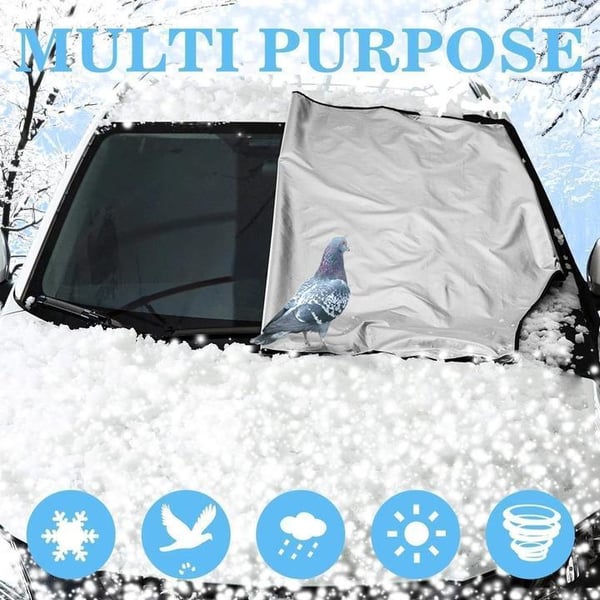⏰Windshield Anti-Snow & Anti-Frost Cover with Mirror Protection – Ready-to-Drive in Any Weather!