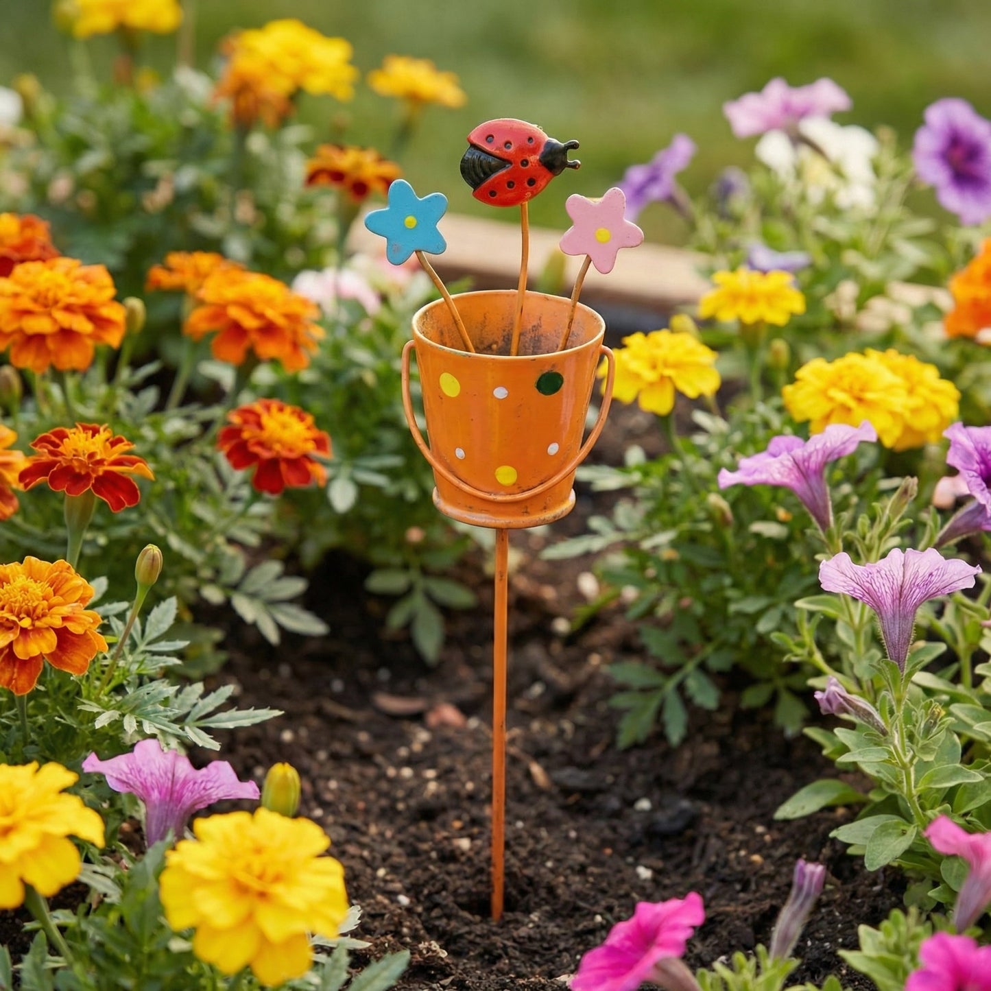 🔥Set of 3 Metal Flower Pot Garden Stakes