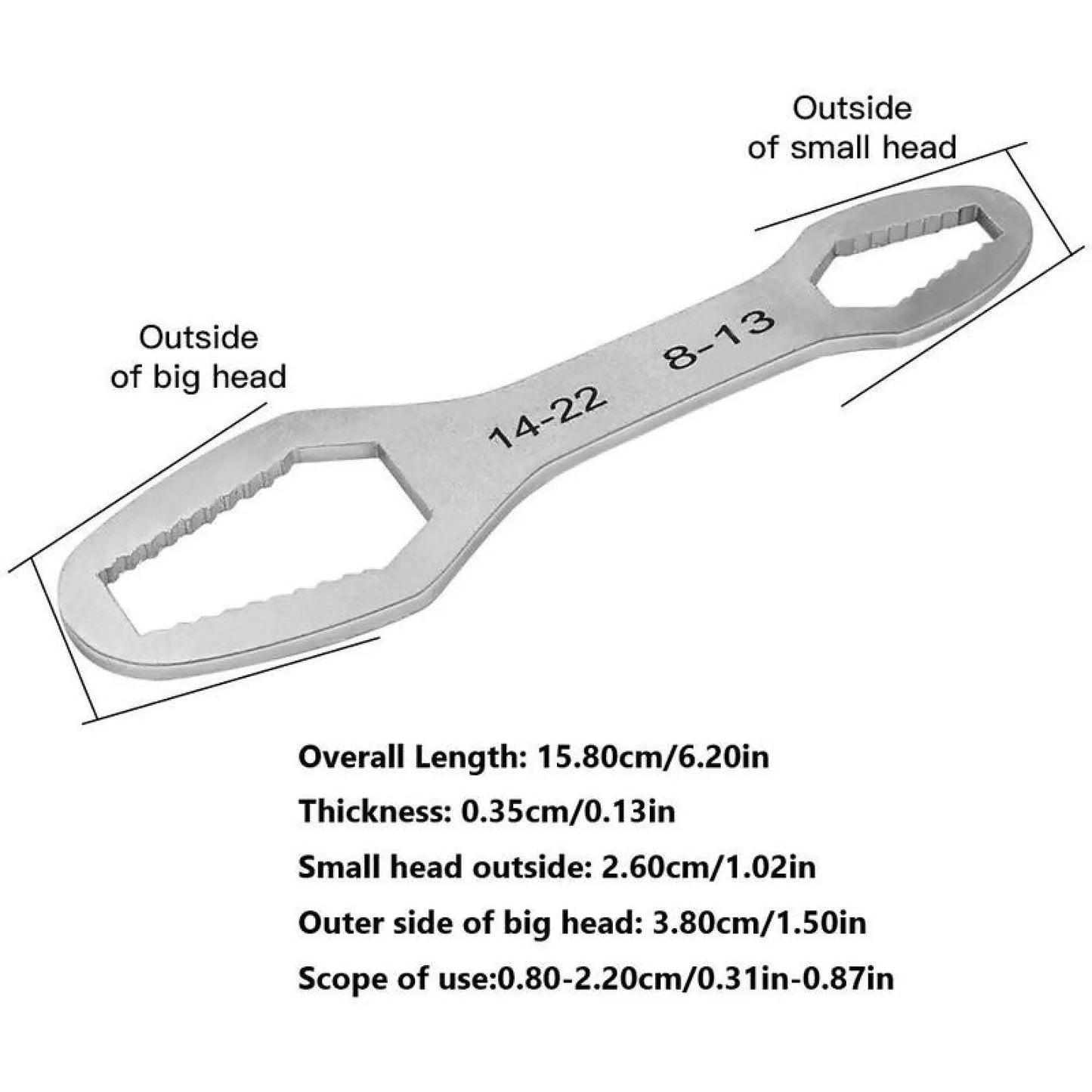 Universal Dual-Head Torx Spanner | 8–22 mm, Non-Slip | Free Shipping Today Only