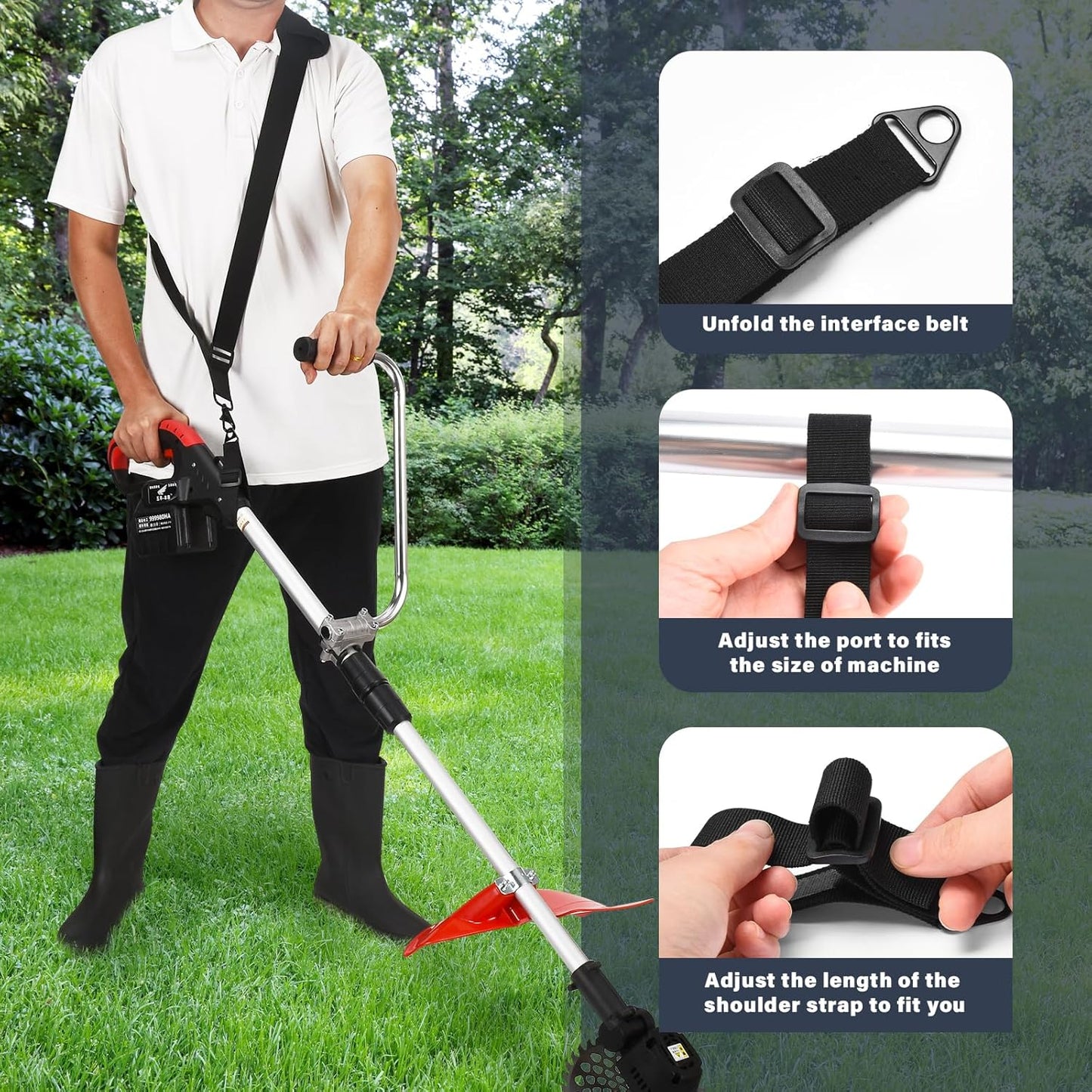 Ergonomic Trimmer Handle Kit – Shoulder Strap & Extension Bracket