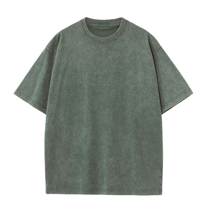 Vintage Acid Wash Heavyweight T-Shirt – 100% Cotton Oversized Tee for Men & Women