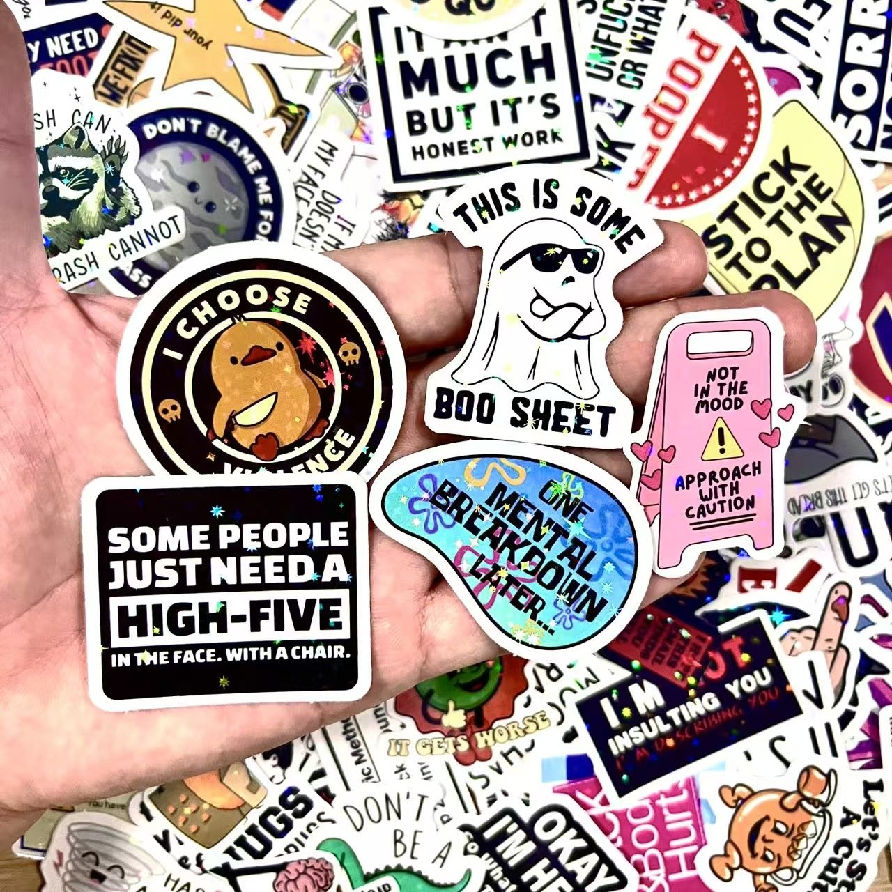 ✨130pcs Funny Stickers for Adults – Prank Meme (Dirty) Hilarious Sticker Pack(Waterproof & No Residue)