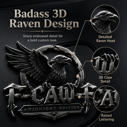 🦅 F-CAW-F Midnight Edition Metal Emblem - Premium Attitude Decal