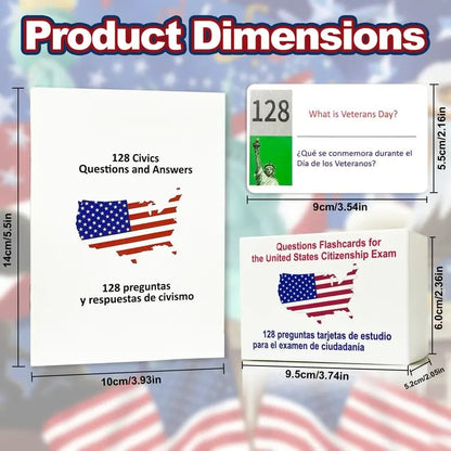 2026 US Citizenship Flash Cards: Study Guide: American Citizenship (Spanish & English)