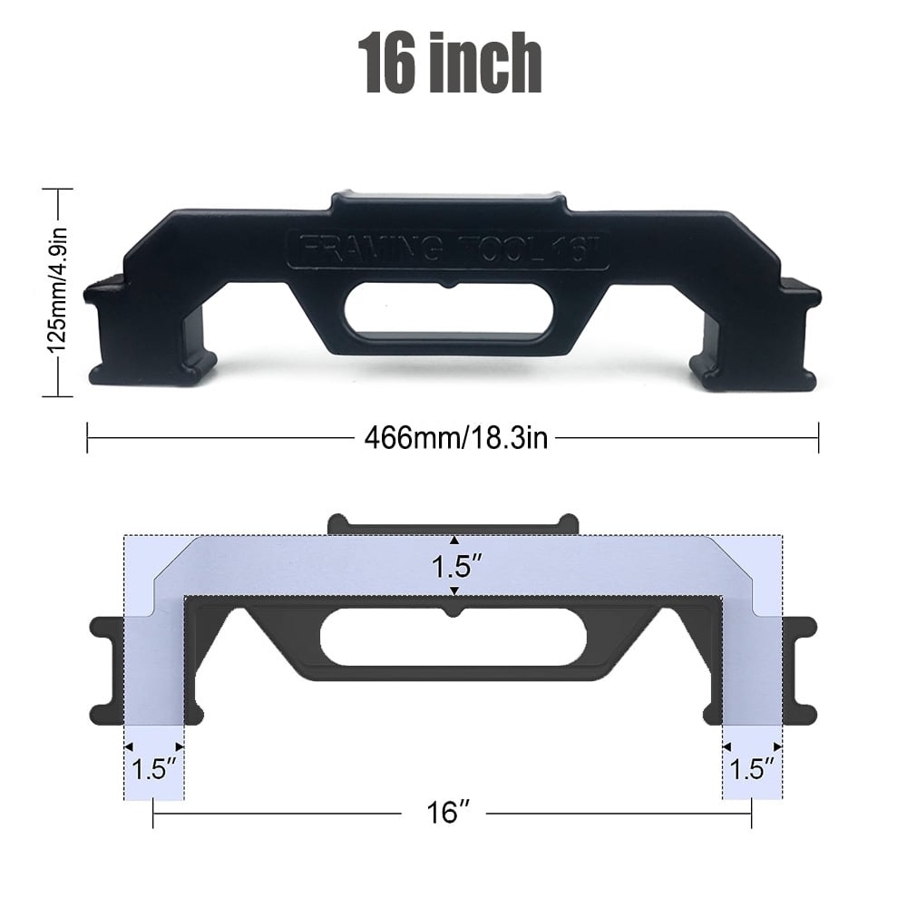 Framing Tool, 12/14/16 Inch On-Center Stud Layout Tool