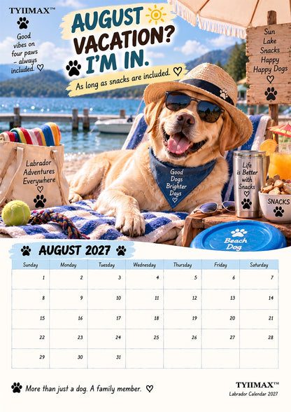 TYIIMAX™ Labrador Calendar 2027 – Funny 12-Month Wall Calendar for Labrador Lovers & Dog Owners
