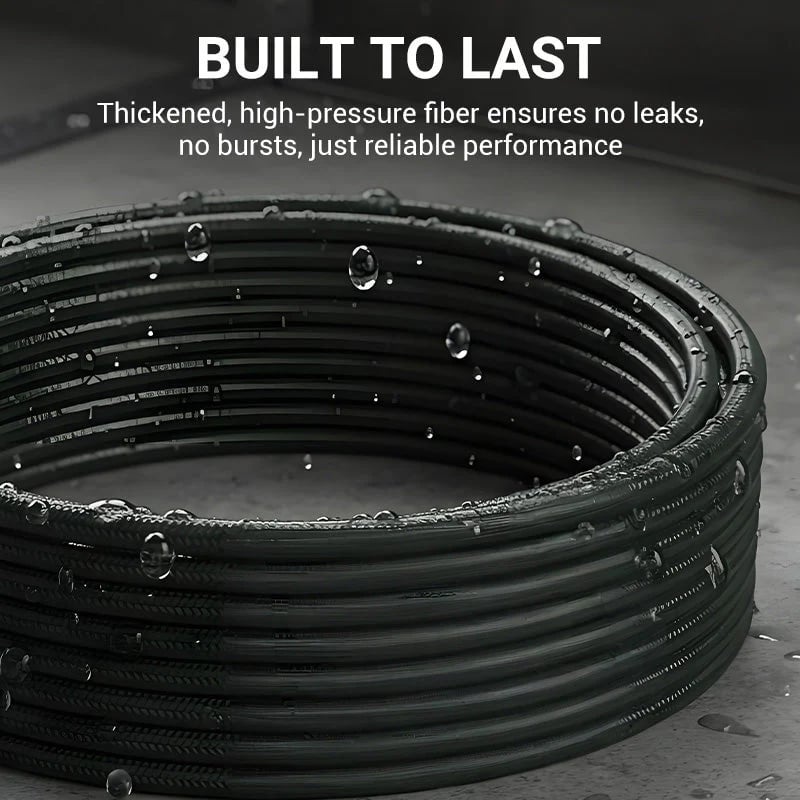 Triple-Layer Burst-Proof Hose – Stainless Steel & PVC, Universal Connector for Heavy-Duty Cleaning