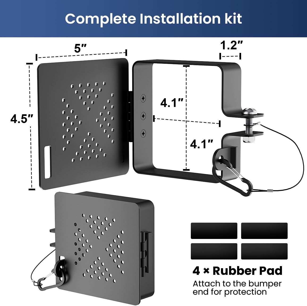 Aluminum RV Bumper End Cap- Fits Standard 4-Inch Square Camper Bumpers, No-Insect Vent Holes, Secure Sewer Hose Storage, Must-Have Travel Trailer Accessories