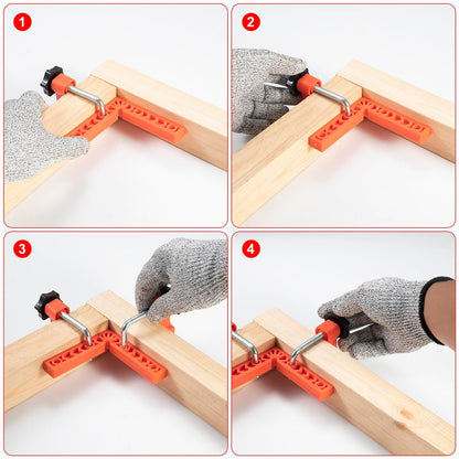 90 Degree Corner Clamp & Positioning Square Set - (3" 4")inch x 8 Right Angle Clamp with 8 Clamp ABS Plastic L-Shaped Tool