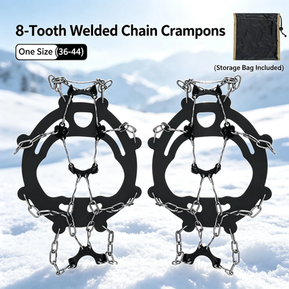 TYII™ 8-Spike Ice Cleats for Shoes – Non-Slip Snow Grips with Stainless Steel Chains for Winter Walking & Hiking