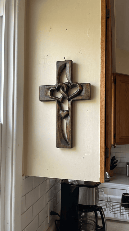 ✝️Handcrafted Two Heart Cross