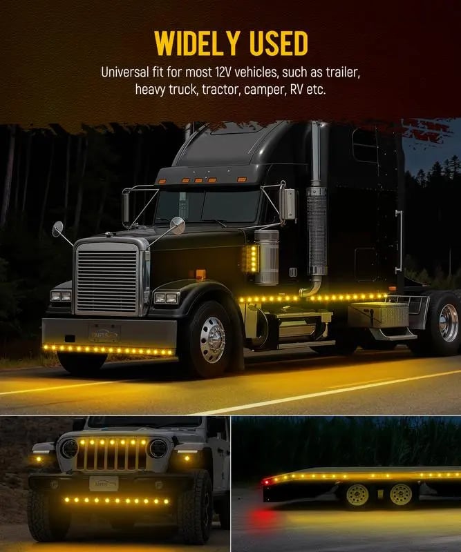 3/4 Inch LED Amber Watermelon Side Marker Light