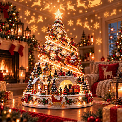 🎄Christmas Village Projection Centerpiece – 4 Themed Villages