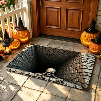 🎃 Halloween Front Door Mat – Visual Skull & Clown Horror Rug 💀