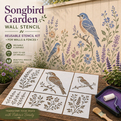 🌿Garden Bloom Wall Stencil Kit | DIY Garden Painting Templates for Every Space
