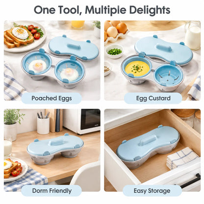 💥🥚Multi‑Function Microwave Egg Cooker Steamer Box With Lid
