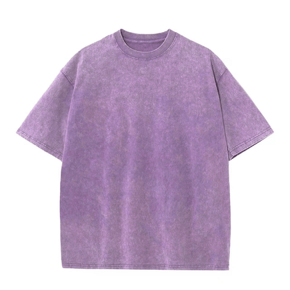 Vintage Acid Wash Heavyweight T-Shirt – 100% Cotton Oversized Tee for Men & Women