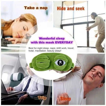 3D Cute Frog Sleep Eye Mask | Soft Plush & Cotton for Travel & Stress Relief