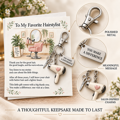 ✨ The 'You Make a Difference' Appreciation Gift Set – Keychain & Greeting Card ✨