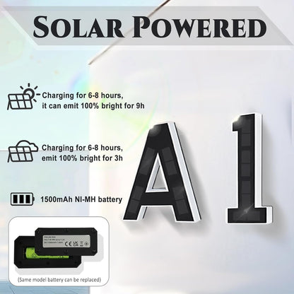 9 Inch Solar-Powered Lighted House Numbers