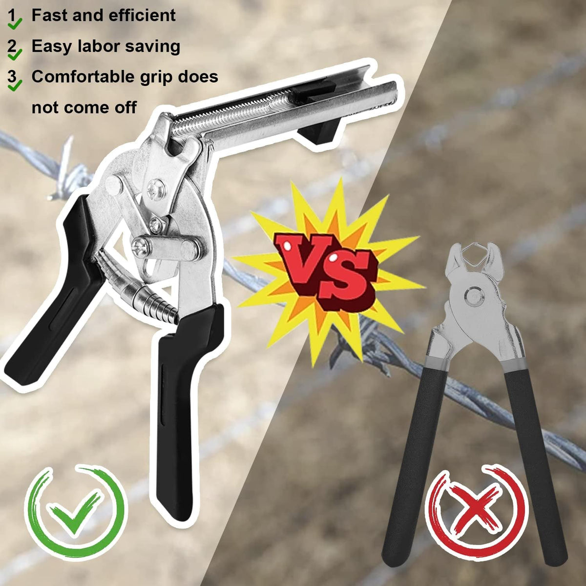 TYIIMAX™ M-Type Hog Ring Pliers Kit – Semi-Automatic Spring-Loaded Fence & Cage Repair Tool