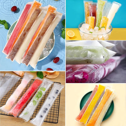 100 PCS Food-Grade Disposable Ice Popsicle Bags