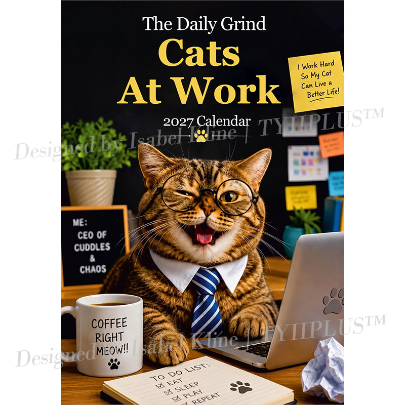 😹The Daily Grind: Cats at Work 2027 Calendar
