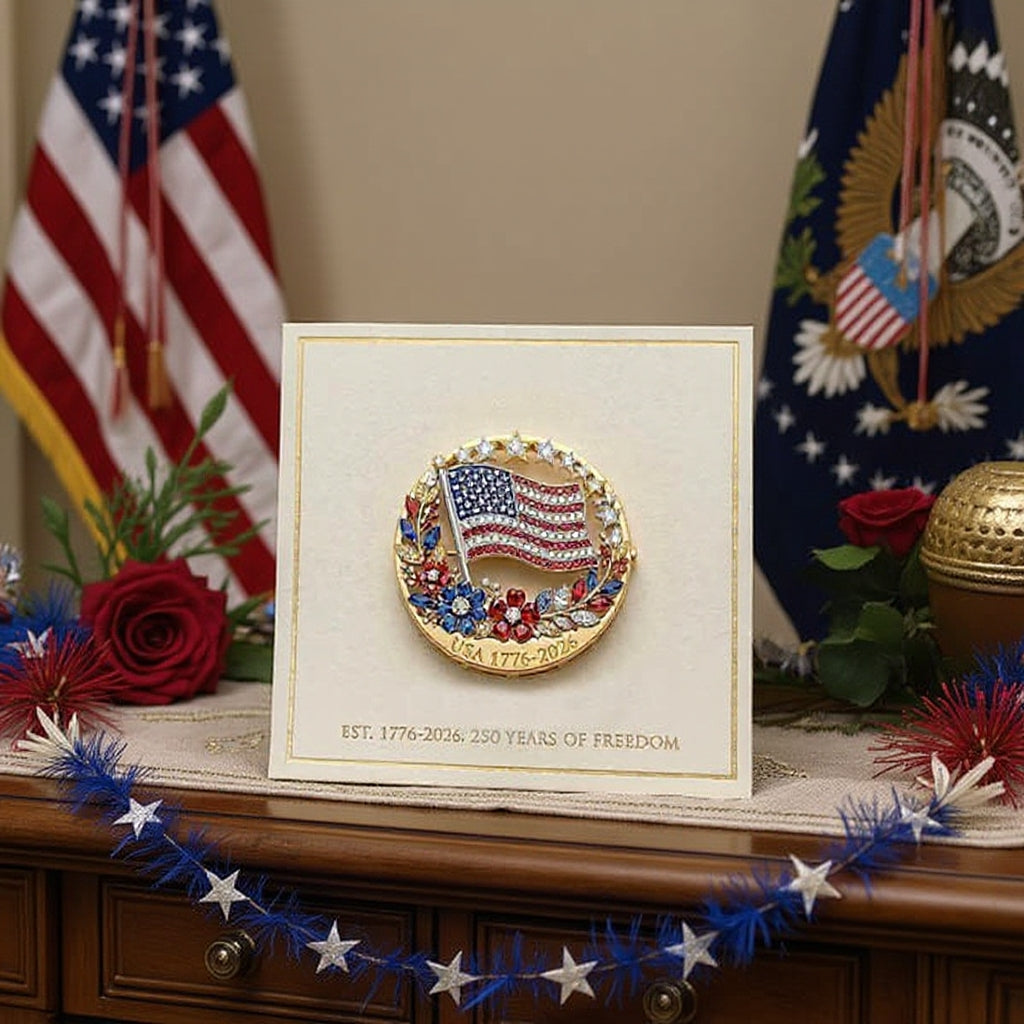 US 250th Anniversary Enamel Brooch Pin