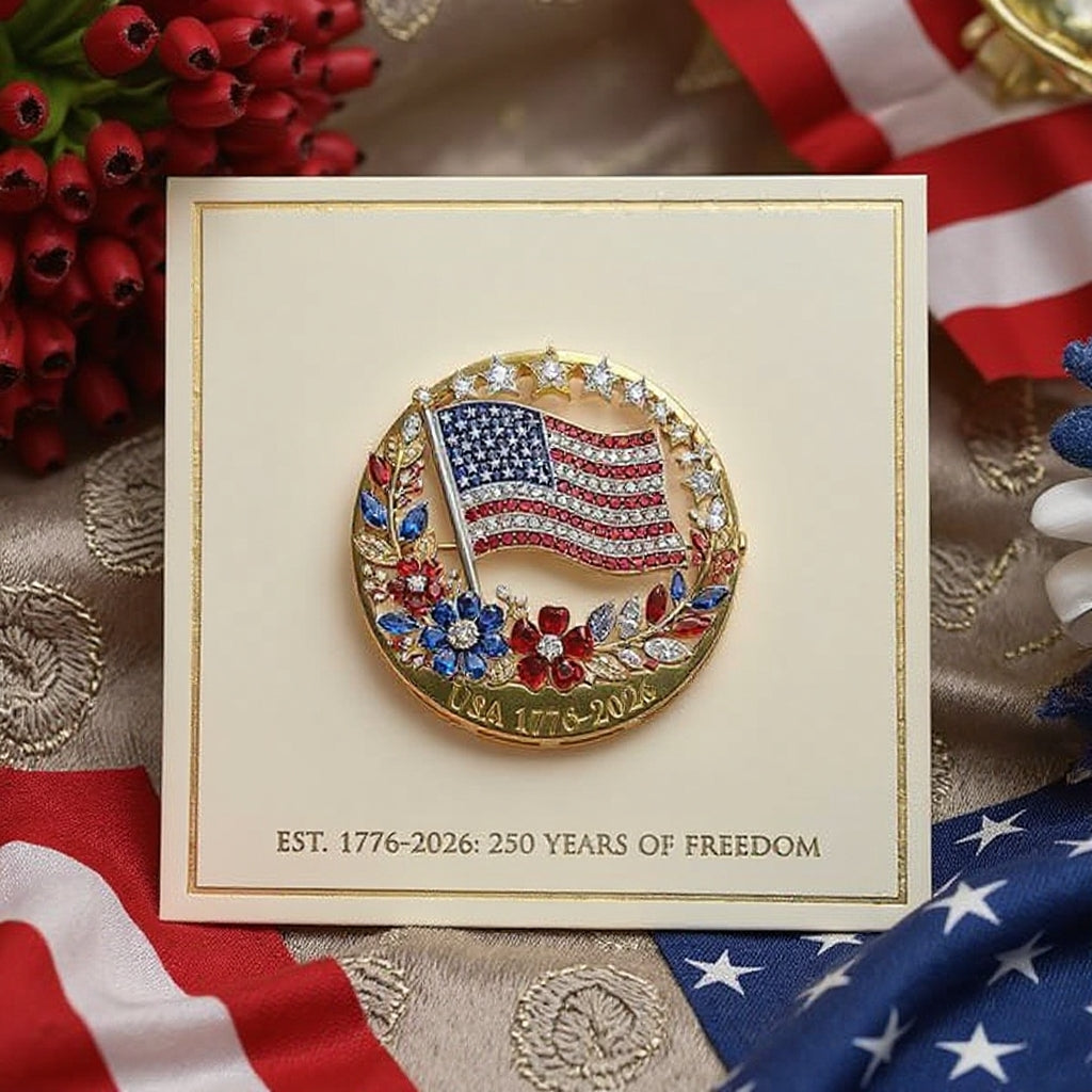 US 250th Anniversary Enamel Brooch Pin