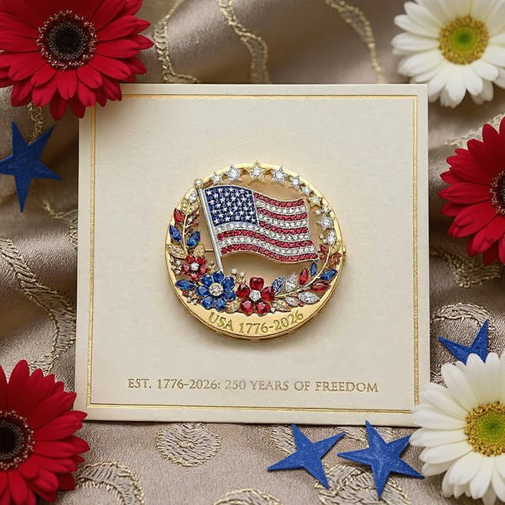US 250th Anniversary Enamel Brooch Pin