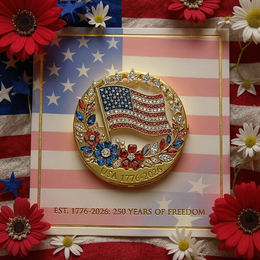 US 250th Anniversary Enamel Brooch Pin