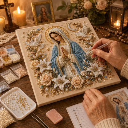 🙏 Jesus & Mary Sacred Pearl Art Kit