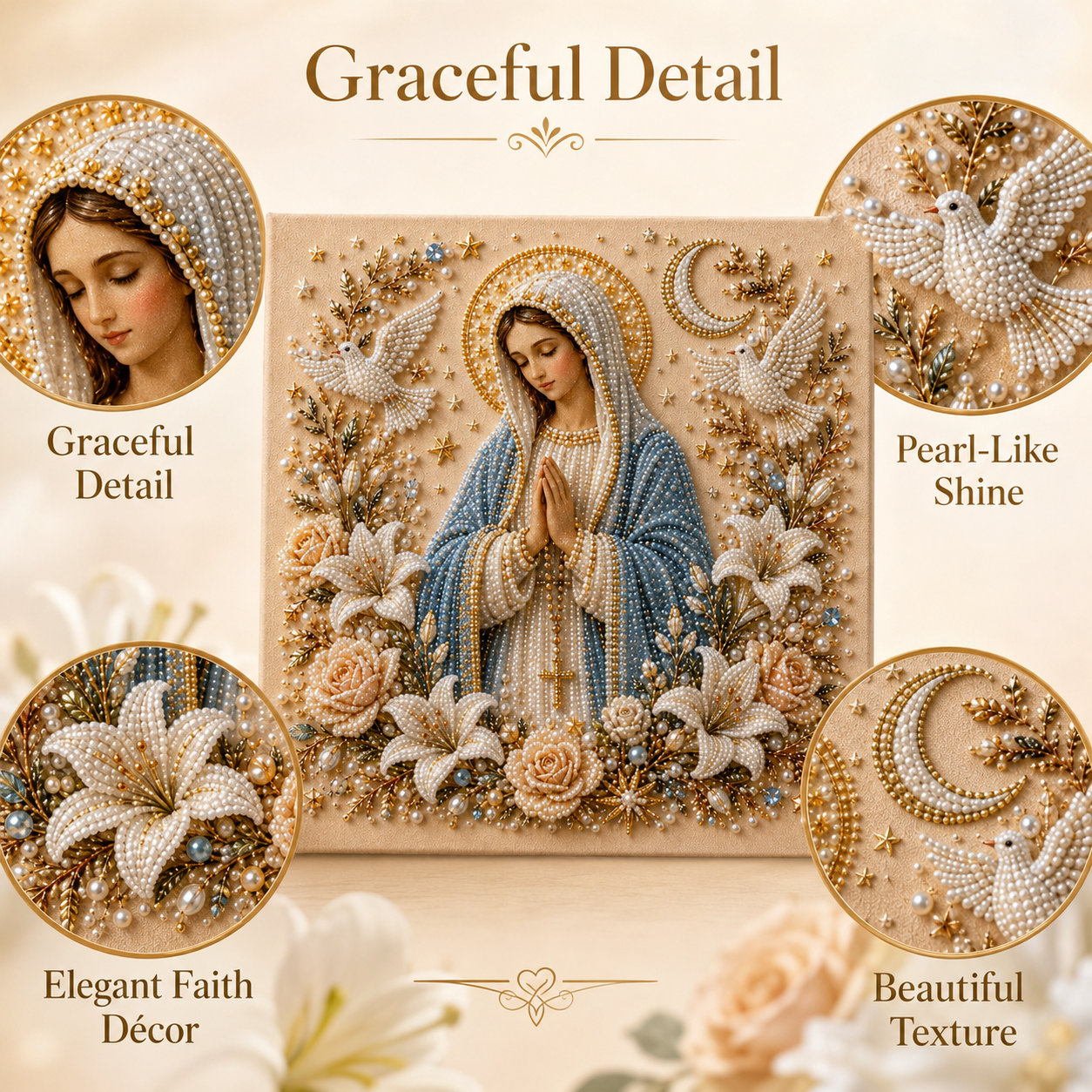 🙏 Jesus & Mary Sacred Pearl Art Kit