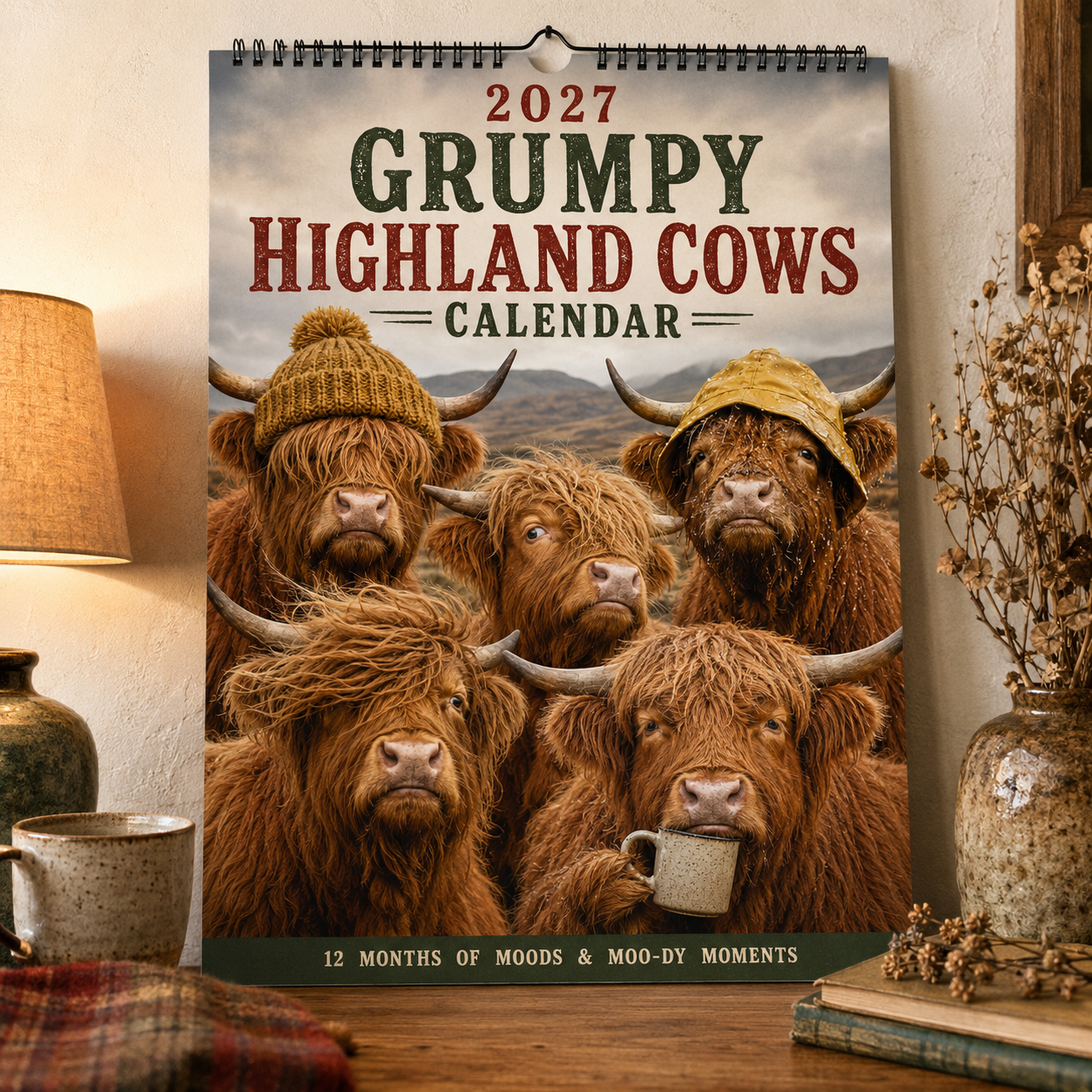 🐂2027 Grumpy Highland Cows Calendar