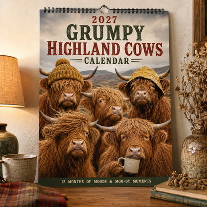 🐂2027 Grumpy Highland Cows Calendar
