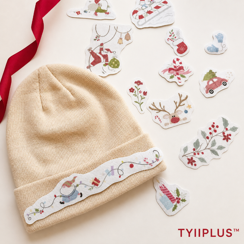 🎅 Christmas Santa Stick & Stitch Embroidery Patterns for Beginners | Wash-Away DIY Embroidery Transfers (12PCS)