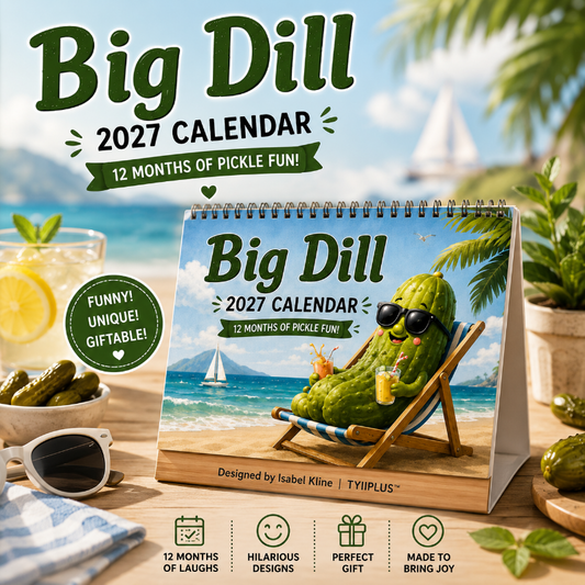 Big Dill™ 2027 Funny Pickle Desk Calendar | Original Artwork by Isabel Kline | TYIIMAX™