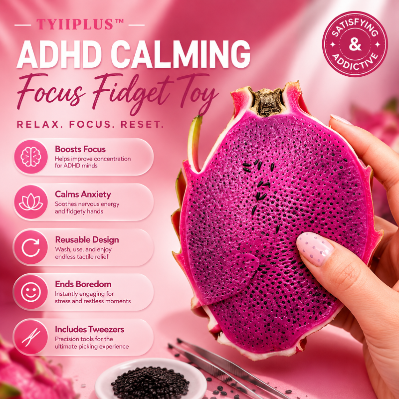 TYIIMAX™ Dragon Fruit Slime Picking Sensory Toy with Tweezers – Reusable Stress Relief Fidget Toy for Adults & Teens