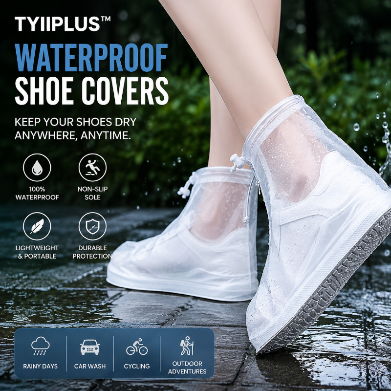TYIIMAX™ Waterproof Shoe Covers with Zipper & Adjustable Drawstring